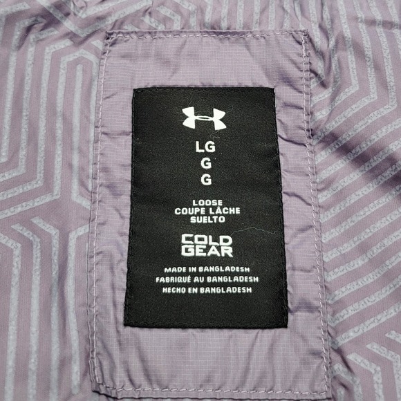 Under Armour Women Puffer Jacket Size Large Purple Quilted Full Zip Lightweight - Picture 6 of 9